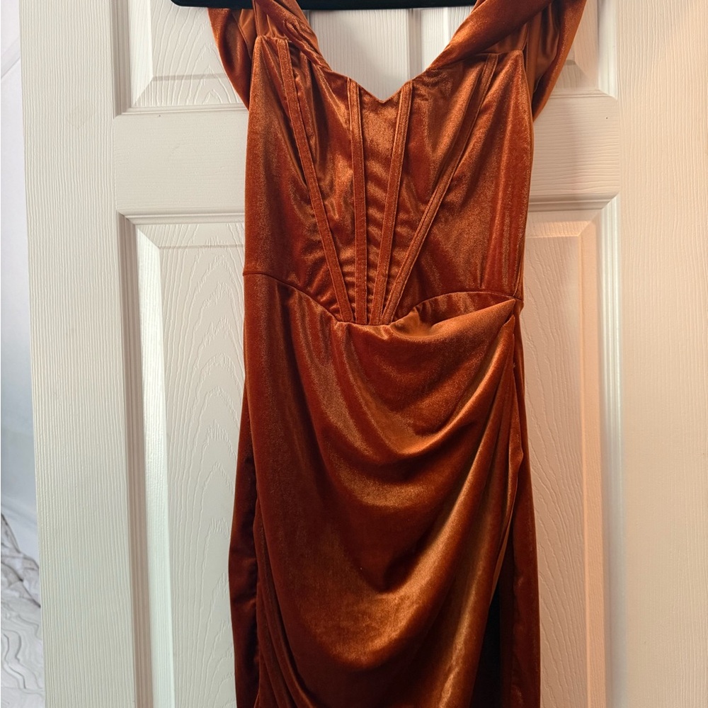 Elegant Rust Orange Women's Dress